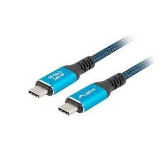 Lanberg KABEL USB-C M/M 4.0 1,5 M 240W 8K 60HZ ČERNO-MODRÝ Lanberg KABEL USB-C M/M 4.0 1,5 M 240W 8K 60HZ ČERNO-MODRÝ