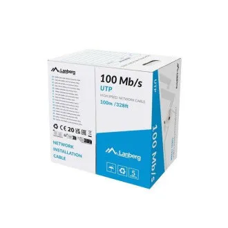 LANBERG LAN KABEL 100MB/S 100M PEVNÝ CCA ŠEDÝ
