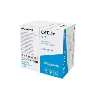 LANBERG LAN KABEL CAT.5E UTP 100M PEVNÝ CU ŠEDÝ FLUKE PASS LANBERG LAN KABEL CAT.5E UTP 100M PEVNÝ CU ŠEDÝ FLUKE PASS