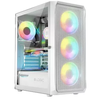 LOGIC PC skříň Portos ARGB MIDI 1x USB 3.0, 2x USB 2.0 + audio, bílá, bez zdroje LOGIC PC skříň Portos ARGB MIDI 1x USB 3.0, 2x USB 2.0 + audio, bílá, bez zdroje