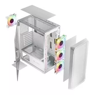 LOGIC PC skříň Portos ARGB MIDI 1x USB 3.0, 2x USB 2.0 + audio, bílá, bez zdroje LOGIC PC skříň Portos ARGB MIDI 1x USB 3.0, 2x USB 2.0 + audio, bílá, bez zdroje