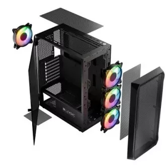 LOGIC PC skříň Portos ARGB MIDI 1x USB 3.0, 2x USB 2.0 + audio, černá, bez zdroje LOGIC PC skříň Portos ARGB MIDI 1x USB 3.0, 2x USB 2.0 + audio, černá, bez zdroje