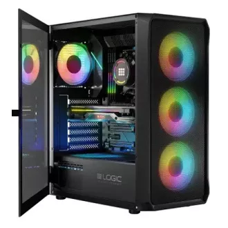 LOGIC PC skříň Portos ARGB MIDI 1x USB 3.0, 2x USB 2.0 + audio, černá, bez zdroje LOGIC PC skříň Portos ARGB MIDI 1x USB 3.0, 2x USB 2.0 + audio, černá, bez zdroje