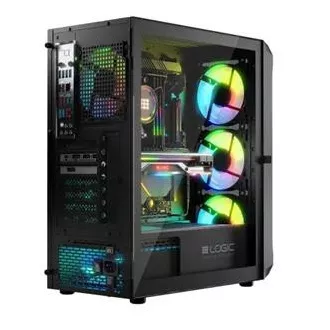 LOGIC PC skříň Portos ARGB MIDI 1x USB 3.0, 2x USB 2.0 + audio, černá, bez zdroje LOGIC PC skříň Portos ARGB MIDI 1x USB 3.0, 2x USB 2.0 + audio, černá, bez zdroje