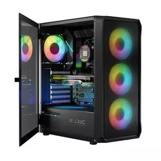 LOGIC PC skříň Portos ARGB MIDI 1x USB 3.0, 2x USB 2.0 + audio, černá, bez zdroje LOGIC PC skříň Portos ARGB MIDI 1x USB 3.0, 2x USB 2.0 + audio, černá, bez zdroje