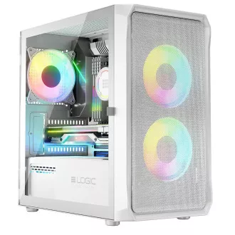 LOGIC PC skříň Portos ARGB MINI 1x USB 3.0, 2x USB 2.0 + audio, bílá, bez zdroje LOGIC PC skříň Portos ARGB MINI 1x USB 3.0, 2x USB 2.0 + audio, bílá, bez zdroje