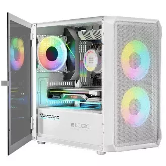 LOGIC PC skříň Portos ARGB MINI 1x USB 3.0, 2x USB 2.0 + audio, bílá, bez zdroje LOGIC PC skříň Portos ARGB MINI 1x USB 3.0, 2x USB 2.0 + audio, bílá, bez zdroje