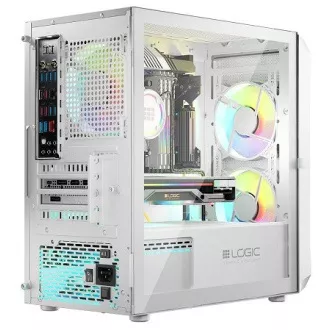 LOGIC PC skříň Portos ARGB MINI 1x USB 3.0, 2x USB 2.0 + audio, bílá, bez zdroje LOGIC PC skříň Portos ARGB MINI 1x USB 3.0, 2x USB 2.0 + audio, bílá, bez zdroje