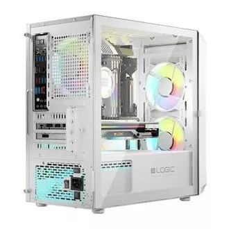 LOGIC PC skříň Portos ARGB MINI 1x USB 3.0, 2x USB 2.0 + audio, bílá, bez zdroje LOGIC PC skříň Portos ARGB MINI 1x USB 3.0, 2x USB 2.0 + audio, bílá, bez zdroje