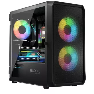 LOGIC PC skříň Portos ARGB MINI 1x USB 3.0, 2x USB 2.0 + audio, černá, bez zdroje LOGIC PC skříň Portos ARGB MINI 1x USB 3.0, 2x USB 2.0 + audio, černá, bez zdroje