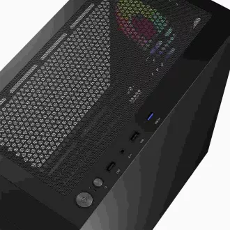 LOGIC PC skříň Portos ARGB MINI 1x USB 3.0, 2x USB 2.0 + audio, černá, bez zdroje