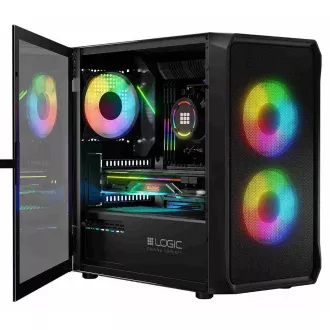 LOGIC PC skříň Portos ARGB MINI 1x USB 3.0, 2x USB 2.0 + audio, černá, bez zdroje LOGIC PC skříň Portos ARGB MINI 1x USB 3.0, 2x USB 2.0 + audio, černá, bez zdroje