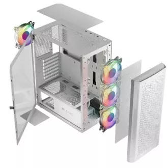 LOGIC PC skříň Aramis ARGB MIDI 1x USB 3.0, 2x USB 2.0 + audio, bílá, bez zdroje