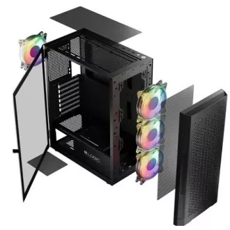 LOGIC PC skříň Aramis ARGB MIDI 1x USB 3.0, 2x USB 2.0 + audio, černá, bez zdroje LOGIC PC skříň Aramis ARGB MIDI 1x USB 3.0, 2x USB 2.0 + audio, černá, bez zdroje