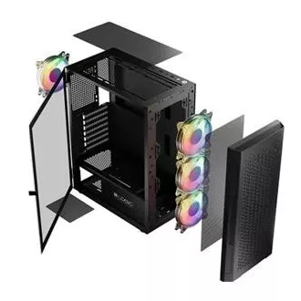 LOGIC PC skříň Aramis ARGB MIDI 1x USB 3.0, 2x USB 2.0 + audio, černá, bez zdroje LOGIC PC skříň Aramis ARGB MIDI 1x USB 3.0, 2x USB 2.0 + audio, černá, bez zdroje