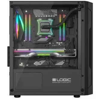 LOGIC PC skříň Aramis ARGB MINI 1x USB 3.0, 2x USB 2.0 + audio, černá, bez zdroje LOGIC PC skříň Aramis ARGB MINI 1x USB 3.0, 2x USB 2.0 + audio, černá, bez zdroje