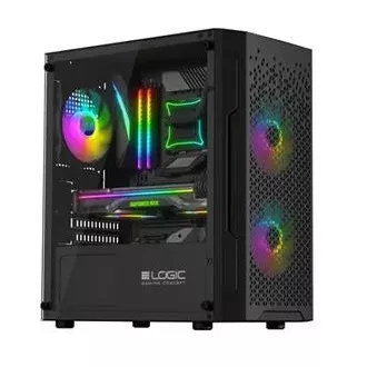 LOGIC PC skříň Aramis ARGB MINI 1x USB 3.0, 2x USB 2.0 + audio, černá, bez zdroje LOGIC PC skříň Aramis ARGB MINI 1x USB 3.0, 2x USB 2.0 + audio, černá, bez zdroje