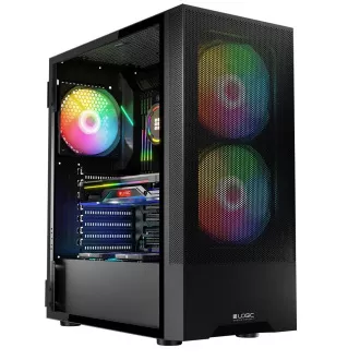 LOGIC PC skříň Arya ARGB MIDI 1x USB 3.0, 2x USB 2.0 + audio, černá, bez zdroje LOGIC PC skříň Arya ARGB MIDI 1x USB 3.0, 2x USB 2.0 + audio, černá, bez zdroje