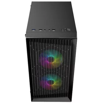 LOGIC PC skříň Atos ARGB MINI 1x USB 3.0, 2x USB 2.0 + audio, černá, bez zdroje