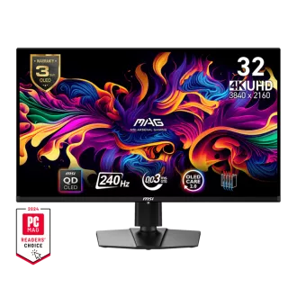 MSI MAG 321UPX QD-OLED gaming monitor 31,5" QD-OLED/UHD/240Hz/0,03ms/2xHDMI/DP/USB-C/Výšk.nast./Pivot/černá