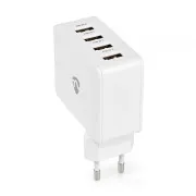 Nedis WCHA20BKUC - Síťová nabíječka | 20 W | GaN | PD3.0 | Funkce rychlého nabíjení | 2 výstupy | USB-A / USB-C | Černá