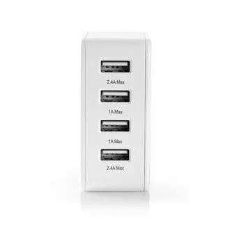 Nedis WCGPD45W100WT- Síťová Nabíječka | 45 W | GaN | PD3.0 | Funkce rychlého nabíjení | 2 výstupy | 2x USB-C | Bílá