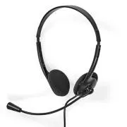 Nedis CHST100BK - PC sluchátka| Na Uši | Stereo | 2x 3.5 mm | Sklopný Mikrofon | Černá