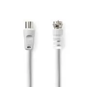 Nedis CSGL41000WT30 - Satelitní a Anténní Kabel | F Zástrčka | F Zástrčka | 75 Ohm | Dvojité Stínění | 3m | Bílá
