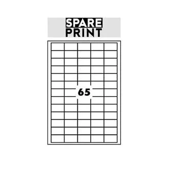 SPARE PRINT PREMIUM Samolepicí etikety bílé, 100 archů A4 v krabici (1arch/65x etiketa 38x21mm)