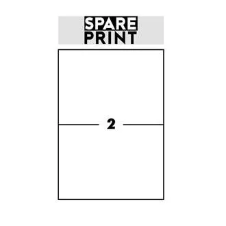 SPARE PRINT PREMIUM Samolepicí etikety bílé, 100 archů A4 v krabici (1arch/2x etiketa 210x148,5mm)