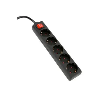 OMEGA Prodlužovací zásuvková lišta s 5 zásuvkami 3,0M 16A 5 SOCKET TYPE F SCHUKO GERMAN BLACK OMEGA Prodlužovací zásuvková lišta s 5 zásuvkami 3,0M 16A 5 SOCKET TYPE F SCHUKO GERMAN BLACK