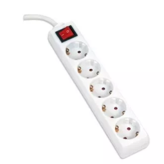 OMEGA Prodlužovací zásuvková lišta s 5 zásuvkami WITH BASIC SURGE PROTECTION 5,0M 16A 5 SOCKET TYPE F SCHUKO GERMAN WHIT OMEGA Prodlužovací zásuvková lišta s 5 zásuvkami WITH BASIC SURGE PROTECTION 5,0M 16A 5 SOCKET TYPE F SCHUKO GERMAN WHIT