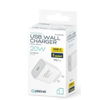 PLATINET síťová nabíječka 20W PD 1x USB-C bílá PLATINET síťová nabíječka 20W PD 1x USB-C bílá
