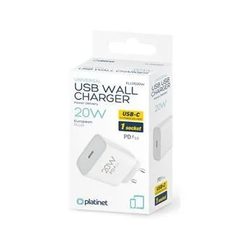 PLATINET síťová nabíječka 20W PD 1x USB-C bílá PLATINET síťová nabíječka 20W PD 1x USB-C bílá