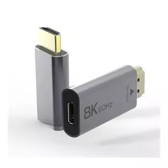 PremiumCord Adaptér USB-C na HDMI rozlišení obrazu 8K@60Hz,4K@144Hz Aluminium