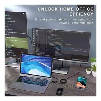 PremiumCord Adaptér USB-C na HDMI rozlišení obrazu 8K@60Hz,4K@144Hz Aluminium