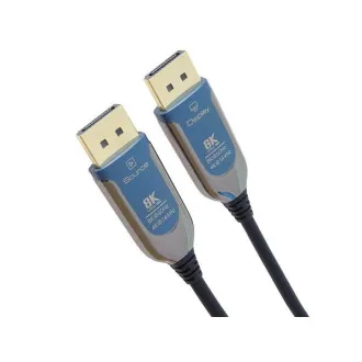 PremiumCord 8K Optický DisplayPort 1.4 přípojný kabel M/M, zlacené konekt. 50m