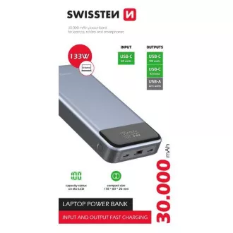 SWISSTEN POWER BANK 30000 mAh 133W POWER DELIVERY GREY SWISSTEN POWER BANK 30000 mAh 133W POWER DELIVERY GREY