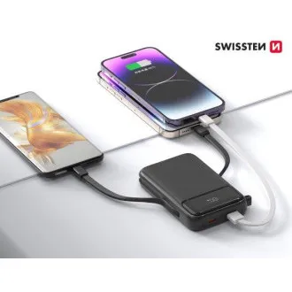 SWISSTEN POWER BANK 10000 mAh PD 20W S INTEGROVANÝMI KABELY USB-C A LIGHTNING (kompatibilní s MagSafe) SWISSTEN POWER BANK 10000 mAh PD 20W S INTEGROVANÝMI KABELY USB-C A LIGHTNING (kompatibilní s MagSafe)