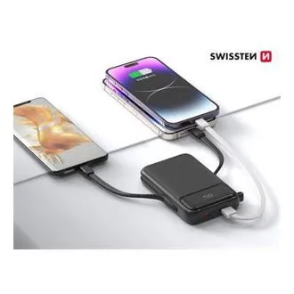 SWISSTEN POWER BANK 10000 mAh PD 20W S INTEGROVANÝMI KABELY USB-C A LIGHTNING (kompatibilní s MagSafe) SWISSTEN POWER BANK 10000 mAh PD 20W S INTEGROVANÝMI KABELY USB-C A LIGHTNING (kompatibilní s MagSafe)