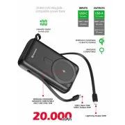 SWISSTEN POWER BANK 20000 mAh PD 20W S INTEGROVANÝMI KABELY USB-C A LIGHTNING (kompatibilní s MagSafe)