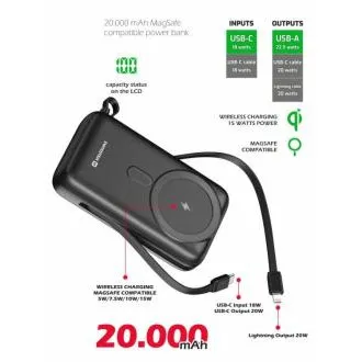 SWISSTEN POWER BANK 20000 mAh PD 20W S INTEGROVANÝMI KABELY USB-C A LIGHTNING (kompatibilní s MagSafe) SWISSTEN POWER BANK 20000 mAh PD 20W S INTEGROVANÝMI KABELY USB-C A LIGHTNING (kompatibilní s MagSafe)