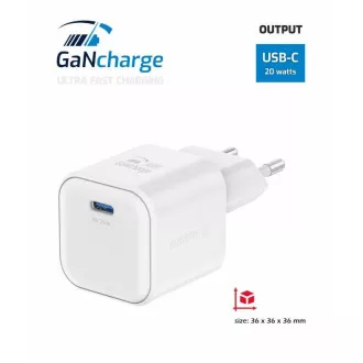 SWISSTEN SÍŤOVÝ ADAPTÉR GaN 1x USB-C 20W POWER DELIVERY BÍLÝ SWISSTEN SÍŤOVÝ ADAPTÉR GaN 1x USB-C 20W POWER DELIVERY BÍLÝ