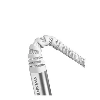 SWISSTEN DATOVÝ KABEL KEVLAR USB / LIGHTNING 1,5 M BÍLÝ