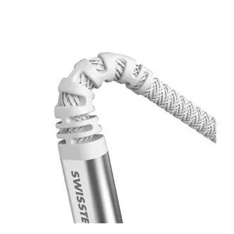 SWISSTEN DATOVÝ KABEL KEVLAR USB / USB-C 1,5 M BÍLÝ