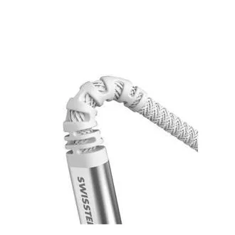 SWISSTEN DATOVÝ KABEL KEVLAR USB-C / LIGHTNING 1,5 M BÍLÝ