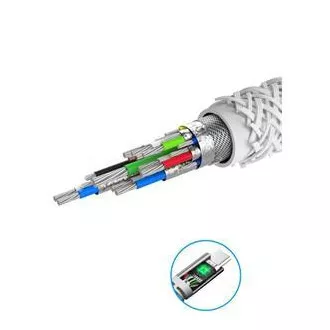 SWISSTEN DATOVÝ KABEL KEVLAR USB-C / USB-C 1,5 M BÍLÝ