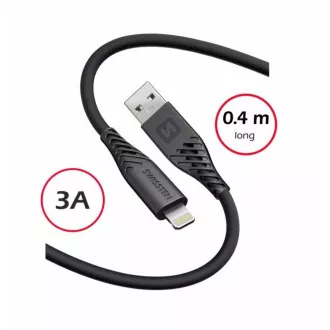 SWISSTEN DATOVÝ KABEL SOFT SILICONE USB-A / LIGHTNING 0,4 M ČERNÝ SWISSTEN DATOVÝ KABEL SOFT SILICONE USB-A / LIGHTNING 0,4 M ČERNÝ