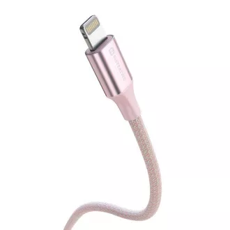 SWISSTEN DATOVÝ KABEL TEXTILE II USB / LIGHTNING 1,5 M RŮŽOVÝ