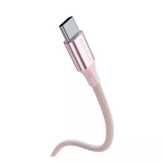SWISSTEN DATOVÝ KABEL TEXTILE II USB / USB-C 1,5 M RŮŽOVÝ